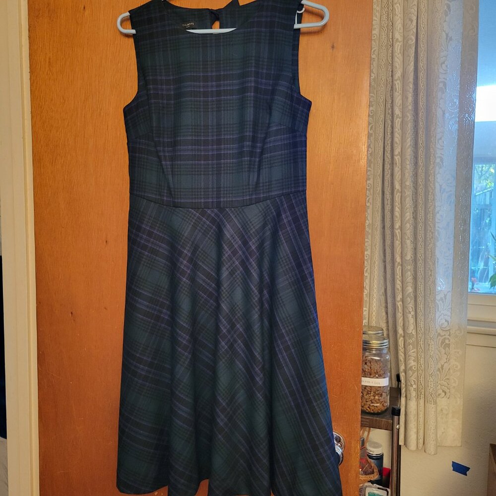 Plaid wool blend dress